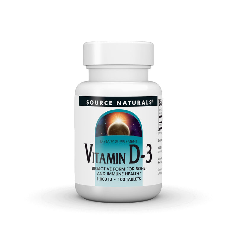 Source Naturals Vitamin D 3, Bioactve Form for Bone & Immune Health* - 1000 iu - 100 Tablets