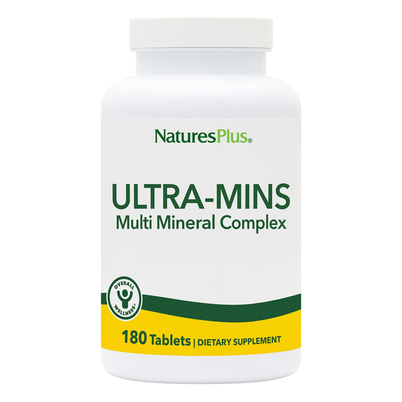 NaturesPlus Ultra-Mins - 180 Tablets - Multi Mineral Complex with Calcium, Iron, Magnesium & Zinc - Vegan, Gluten Free - 90 Servings 180 Count (Pack of 1)