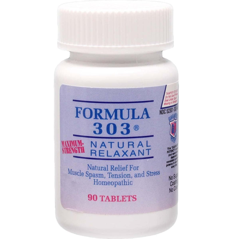 Dee CEE Labs Formula 303 Maximum Strength Tablets, 90 Tablets; All-Natural containing Magnesium for Sore Muscles, Passion Flower, and Valerian Root 1 Count (Pack of 90) - BeesActive Australia