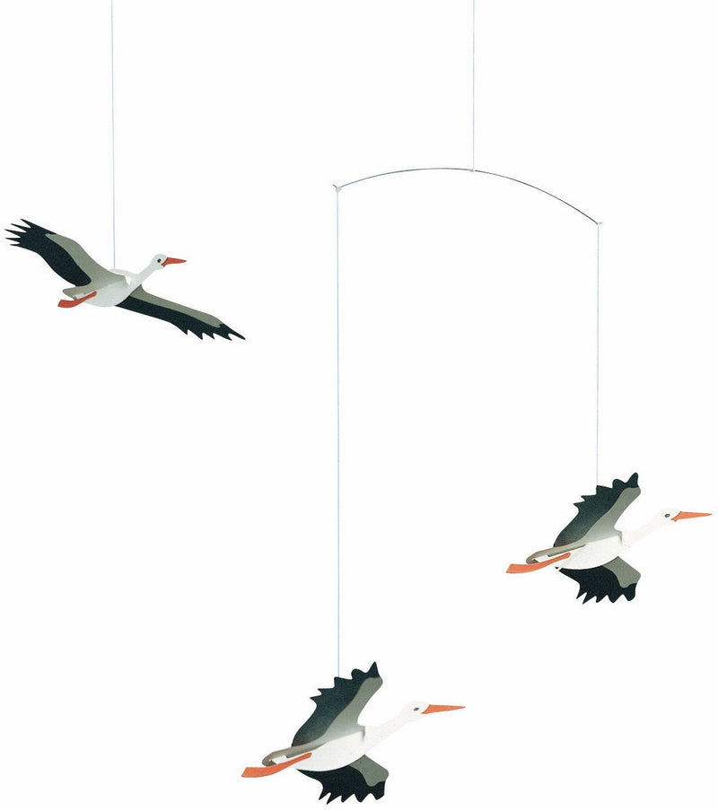 Danish Lucky Storks Hanging Mobile - 18 Inches - High Quality - Handmade in Denmark by Flensted - BeesActive Australia
