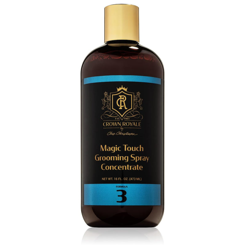 Crown Royale Magic Touch Formula 3 Pet Grooming Spray Concentrate, No Heavy Build-Up, Finishing Spray, Prevents Coat Matting, Formulated with Conditioners, Made in USA, 16 oz
