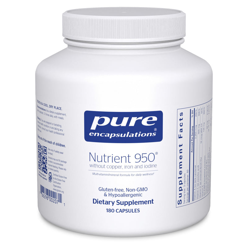 Pure Encapsulations Nutrient 950 No Copper/Iron/Iodine, 180 Capsules | Antioxidant Multivitamin and Mineral Supplement to Support Optimal Health and Physiological Functions*