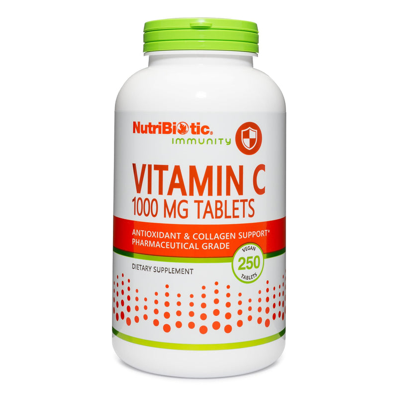 NutriBiotic - Vitamin C 1000 Mg, 250 Count Tablets | Essential Immune & Antioxidant Collagen Support Supplement | Pharmaceutical Grade L-Ascorbic Acid | Vegan, Non-GMO & Gluten Free