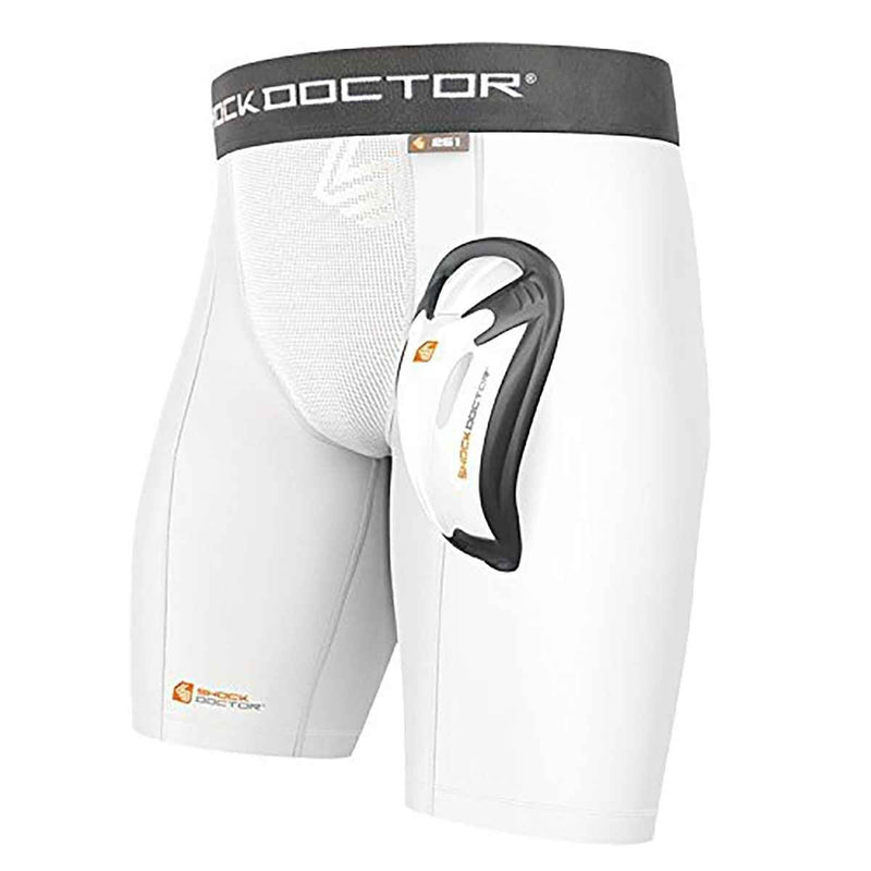 Shock Doctor Double Compression Short with Cup (Included). Adult and Youth. Baseball, Football, Hockey, Softball, Lacrosse. Small