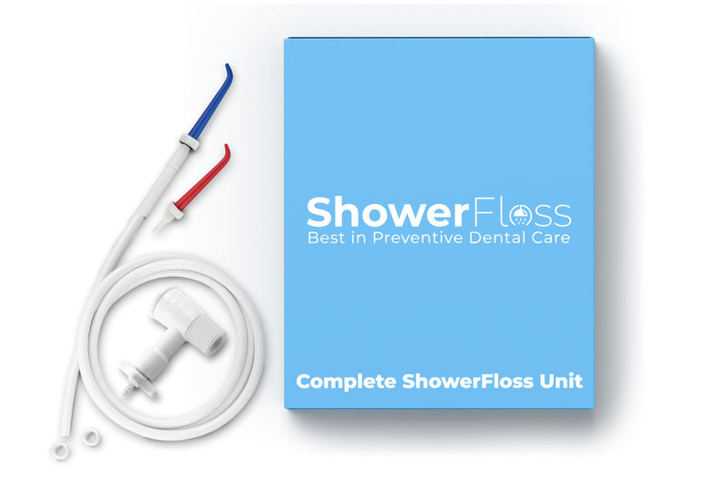 SHOWER FLOSS Water Dental Flosser - Convenient for Teeth, Attaches to Your Shower Head - Easy Installation, Adjustable Temperature & Pressure - Dentist Recommended
