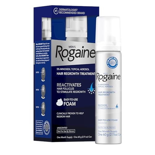Men's Rogaine 5% Minoxidil Foam, 1-Month Supply, 2.11 oz 2.11 Ounce (Pack of 1)