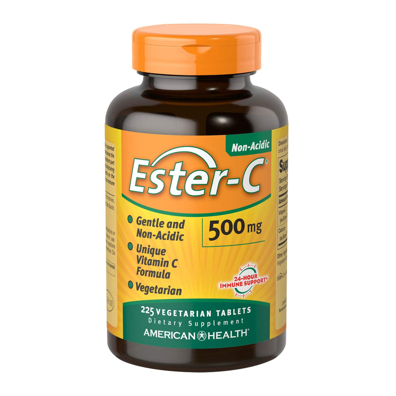 American Health Ester-C Vitamin C 500 mg Coated Tablets, Immune System Booster, Stomach-Friendly Supplement, 225 Count