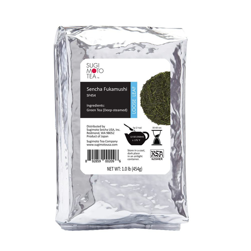 [Sugimoto Tea] Sencha Fukamushi, Authentic Japanese Deep-Steamed Green Tea, Loose Leaf, Fresh & Aromatic, Bulk Size from Shizuoka, Japan, 1-lbs Bag (454g) - BeesActive Australia