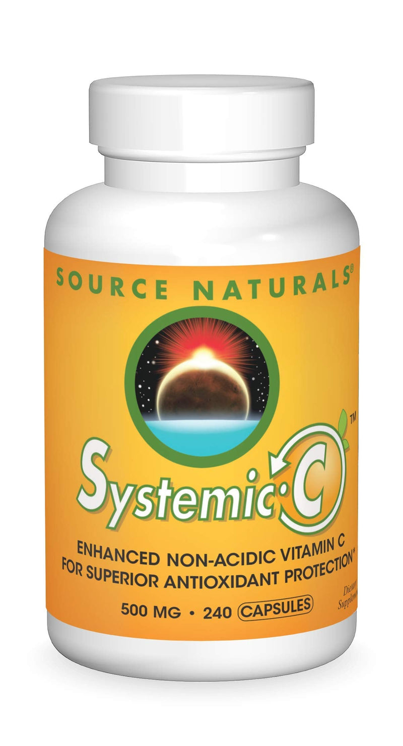 Source Naturals Systemic C, 500mg - 240 Capsules 1 240 Count (Pack of 1)