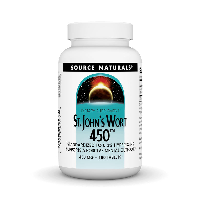 Source Naturals St. John's Wort 450 mg Supports a Positive Mental Outlook - 180 Tablets 1 180 Count (Pack of 1)