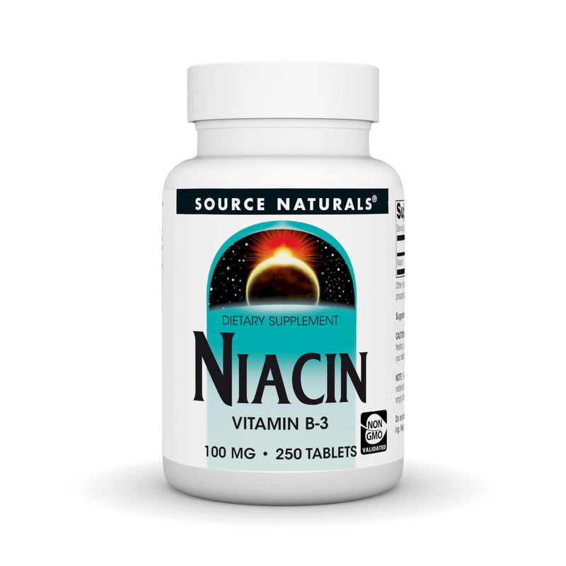 Source Naturals Niacin, Vitamin B-3, Non-GMO, 100 mg - 250 Tablets