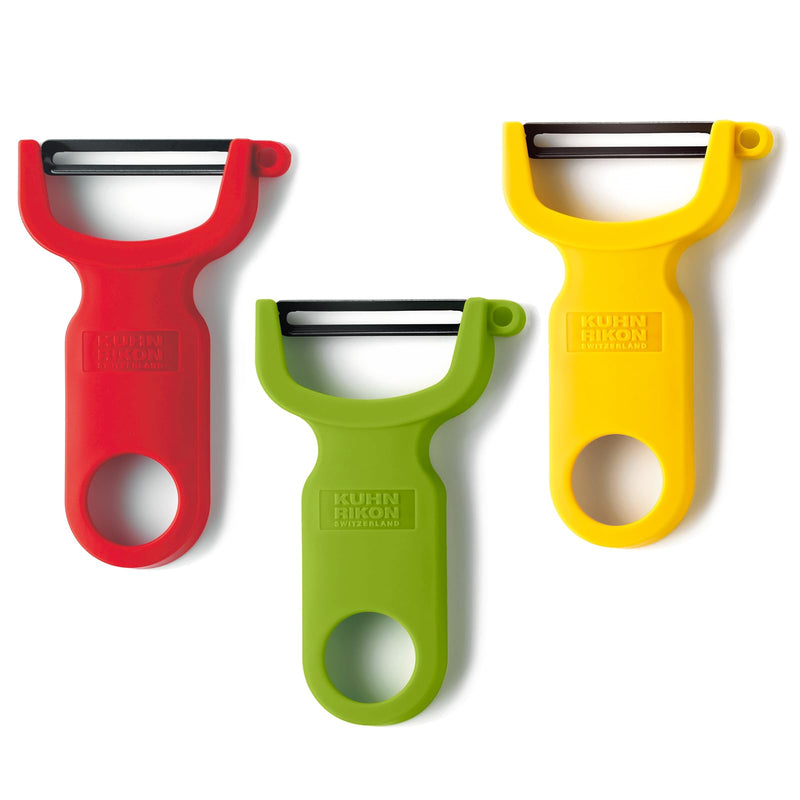 Kuhn Rikon Original Swiss Peeler 3-Pack Red/Green/Yellow Set of 3 Y Type Peeler - BeesActive Australia