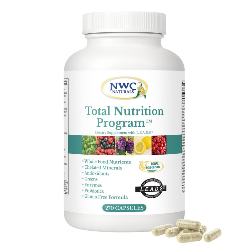 NWC Naturals Total-Nutrition Multivitamin, Enzymes, 270 Vegetarian Capsules | Vitamins, Minerals, 17 Digestive Enzymes, Probiotics, Prebiotics and Fruit Blend; Take 3 Capsules with Meals; Check Allergens