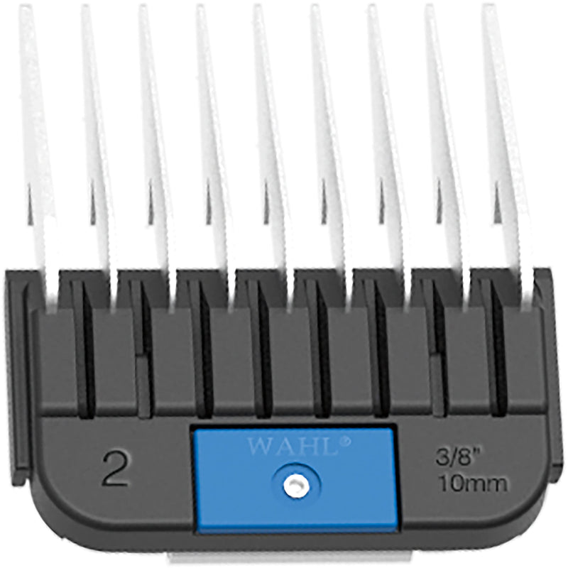 WAHL Professional Animal Stainless Steel Attachment Guide Comb Detachable Blade Pet Clippers - #2, 3/8 Inch Cut Length (3373-100), Dark Blue - BeesActive Australia