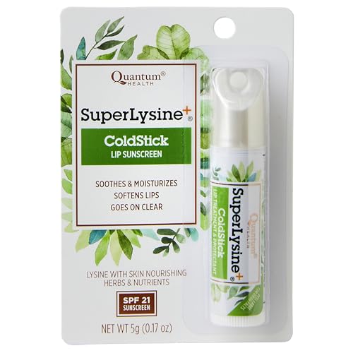 Quantum Health SuperLysine+ Lip Sunscreen SPF 21 Clear Balm, 0.17 oz 1 Count (Pack of 1)