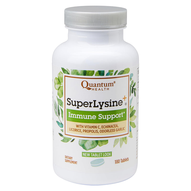 Quantum Health SuperLysine+ Advanced Formula Immune Support Supplement Lysine 1500 mg, Vitamin C Echinacea Licorice Bee Propolis & Odorless Garlic Daily Wellness Blend for Women & Men - 180 Tablets 180 Count - BeesActive Australia