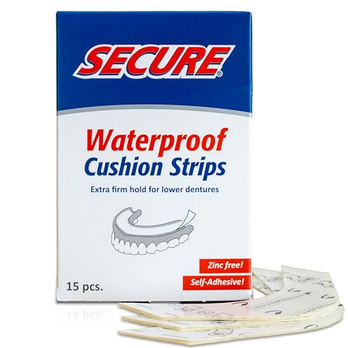 Secure Denture Adhesive Strips for Lowers, Zinc Free Glue, 60 Strips 4