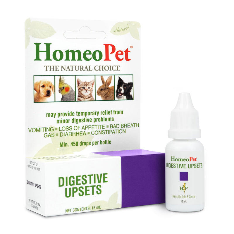 HomeoPet Digestive Upsets, Natural Pet Digestive Support, Digestive Supplement for Dogs, Cats, and Small Pets, 15 Milliliters 15mL - BeesActive Australia