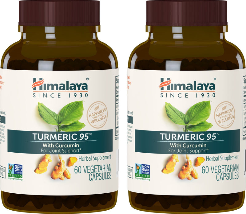 Himalaya Turmeric 95 Curcumin Supplement,Joint Support, 600 mg,120 Capsules | 95% Curcuminoids, For Joint Support, Flexibility & Mobility, Turmeric Pills, Turmeric Extract - Vegan, Non-GMO, Gluten Free 60 Count (Pack of 2)