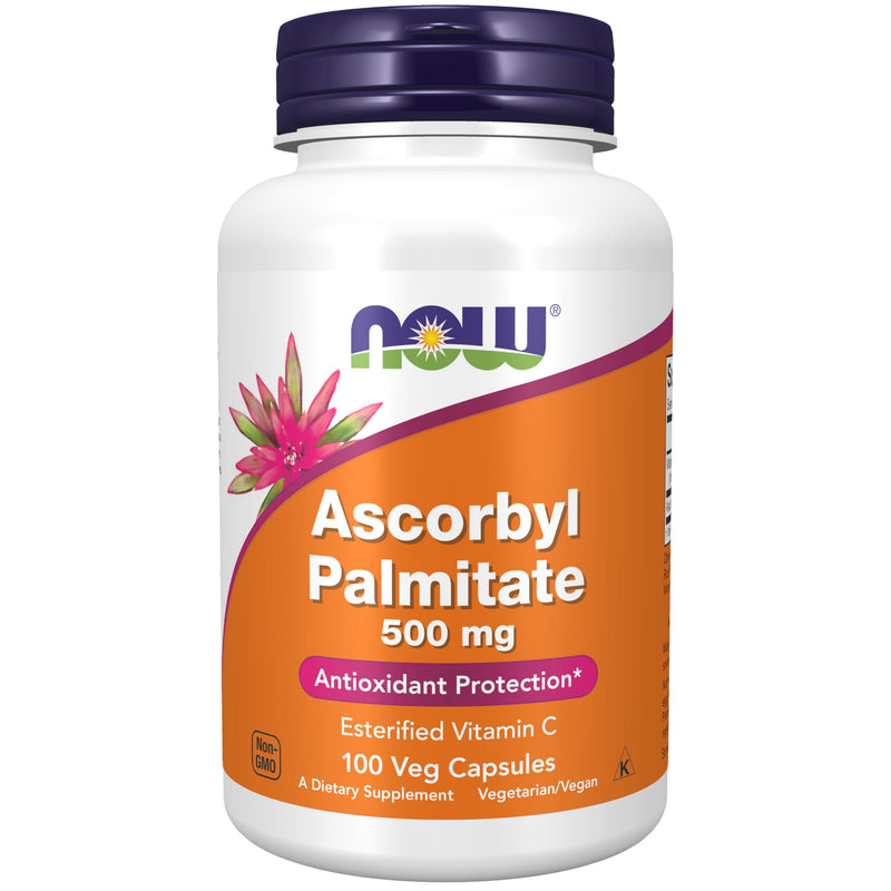 NOW Supplements, Ascorbyl Palmitate 500 mg, Esterified Vitamin C, Antioxidant Protection*, 100 Veg Capsules 100 Count (Pack of 1)