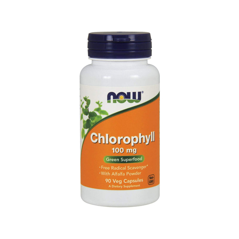 NOW Foods Supplements, Chlorophyll 100 mg with Alfalfa Powder, Green Superfood, 90 Veg Capsules - BeesActive Australia