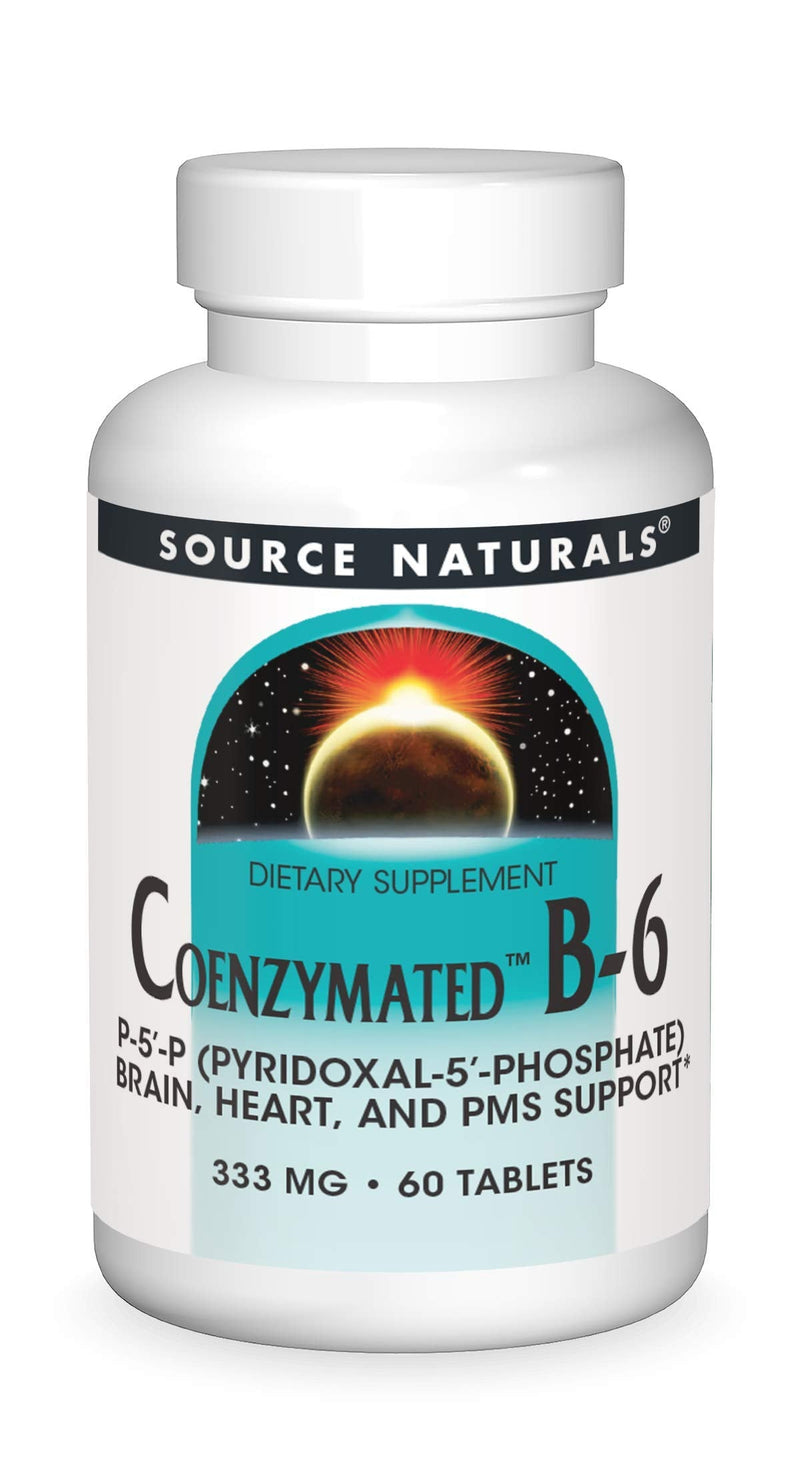 Source Naturals, Coenzymated B-6, Vegan - 333mg - 60 Tablets | Promotes a Healthy Nervous System 60 Count (Pack of 1)