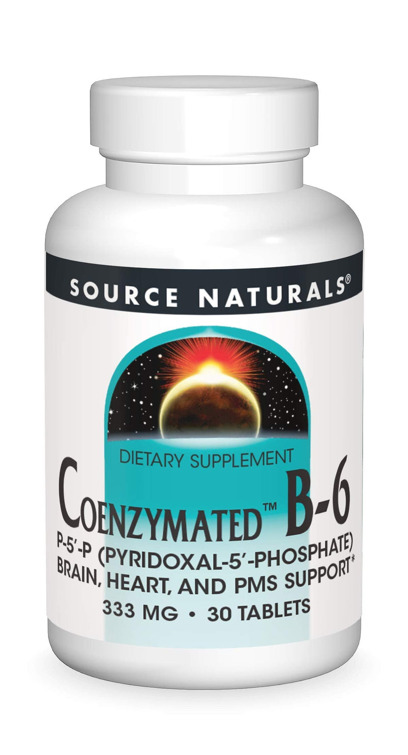 Source Naturals, Coenzymated B-6, Vegan - 333mg - 30 Tablets | Promotes a Healthy Nervous System 30 Count (Pack of 1)