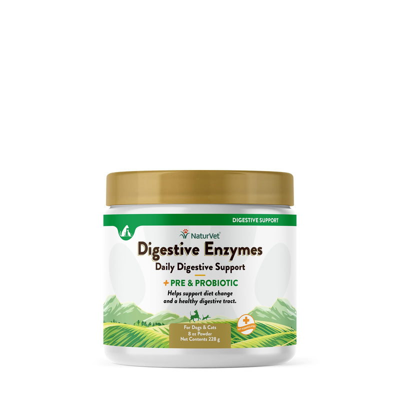 NaturVet – Digestive Enzymes for Dogs - Plus Probiotics & Prebiotics | Helps Support Diet Change & A Healthy Digestive Tract | for Dogs & Cats | 8 oz Powder - BeesActive Australia