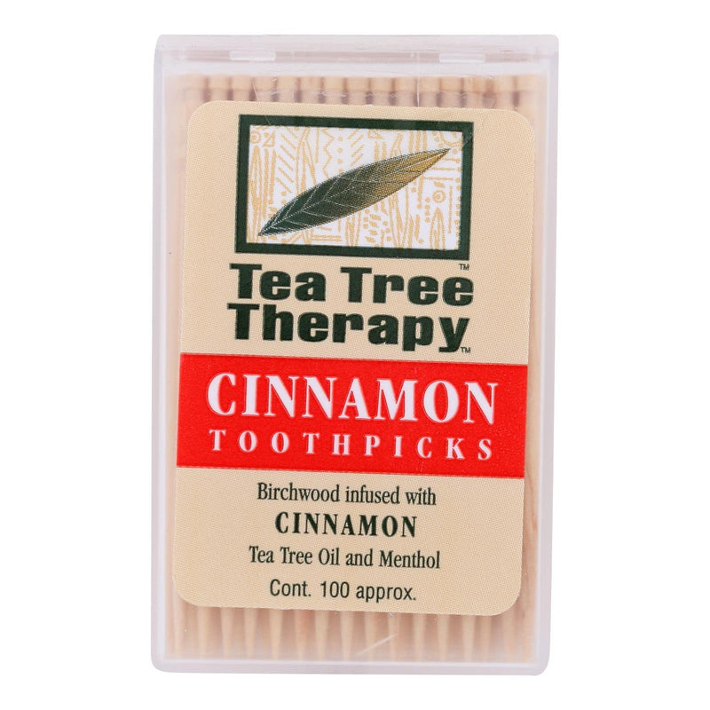Cinnamon Tea Tree Toothpicks 100 count By Tea Tree Therapy - 12 Pack - BeesActive Australia