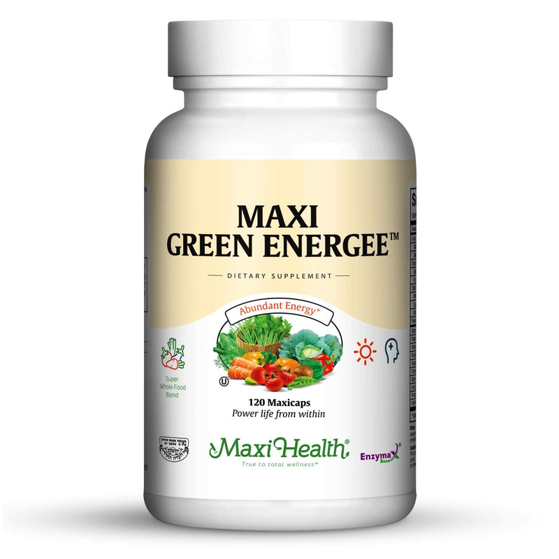 Maxi Health Super Greens Supplements – Whole Food Blend for Energy & Immune Support – Vegetable Supplements for Adults with Vitamins, Minerals, Spirulina, & More – Vegan, 120 Kosher Capsules Unflavored 120 Count (Pack of 1)