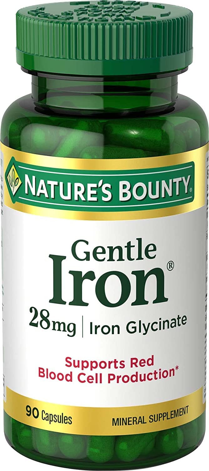 Nature's Bounty Gentle Iron 28 mg 90 Capsules (Pack of 3) 90 Count (Pack of 3)