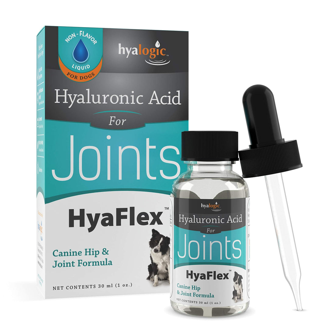 Dog Joint Supplement, Hyalogic Hyaluronic Acid Joint Supplement for Dogs, HyaFlex - 30-60 Day Supply, 1oz HA Canine Joint Support, Cartilage Supplement & Dog Coat Supplement, W/ No Fuss Liquid Dropper Standard Packaging