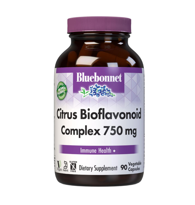 Bluebonnet Citrus Bioflavonoid Complex 750 mg Immune System Support - Hesperidin Citrus Bioflavonoids from Oranges Lemons Grapefruit & Limes - Non-GMO, Vegan, Gluten-Free - 90 Veggie Capsules | Non-GMO, Vegan, Gluten-Free
