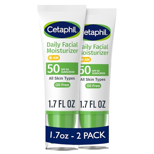 Cetaphil Daily Facial Moisturizer SPF 50, Fragrance-Free, 1.7oz, 2ct