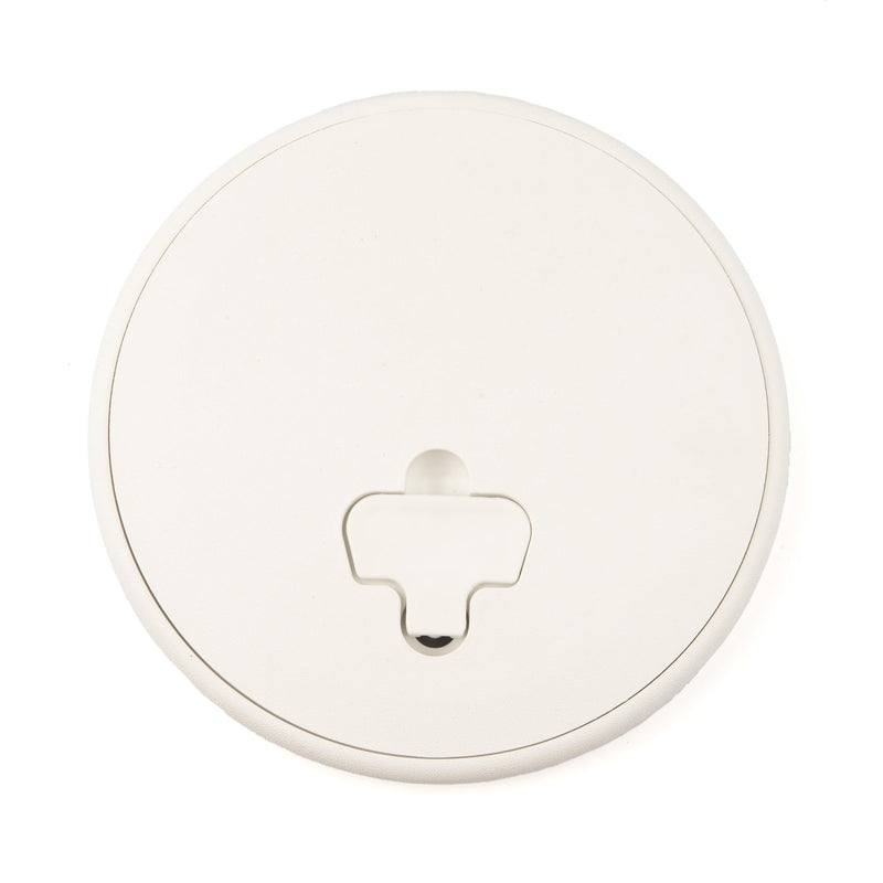 T. H. Marine T-H Marine Boat Hatch Deck Access Plate - Cam-Out Quick Release Round Inspection Hatch Port Hole Cover Plate Includes Textured Waterproof Lid - 8", White 8-1/4 hole