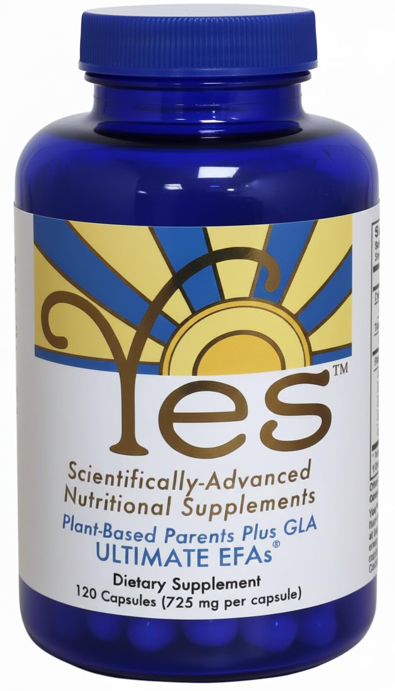 YES Plant-Based Omega 3-6-9 – Burpless Fish Oil Alternative – 120 Capsules | Made with flax, evening primrose (GLA), pumpkin, sunflower & coconut oil. Supports heart, skin, eye & immune health. 120 Count (Pack of 1)