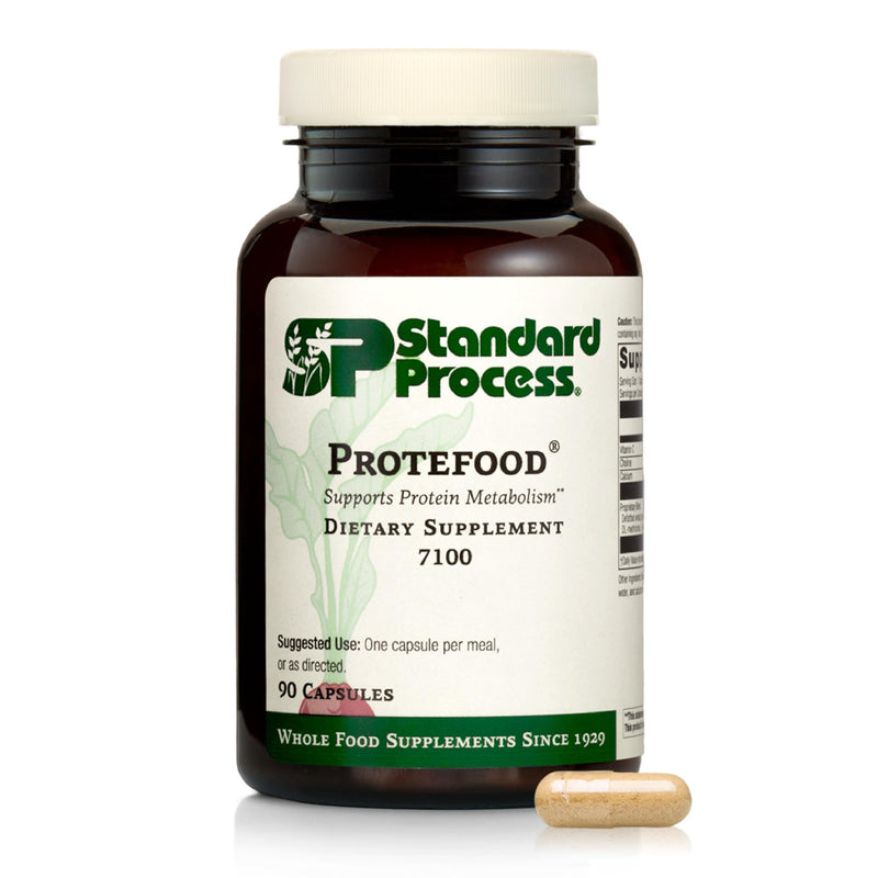 Standard Process Protefood - Protein Metabolism Support Supplement - Aids Bone & Immune Health - Whole Food-Based Supplement for Cellular Health Support - Includes Calcium & Vitamin C - 90 Capsules
