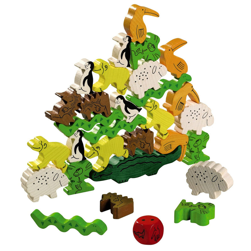 HABA Animal Upon Animal - Classic Wooden Stacking Game Fun for The Whole Family (Made in Germany), 4 years & up - BeesActive Australia