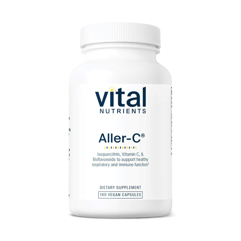 Vital Nutrients Aller-C - Vegan Respiratory and Sinus Function Support*- Isoquercitrin, Bromelain, Bioflavonoids, & Vitamin C - Gluten, Dairy, Soy Free Supplement - 100 Capsules