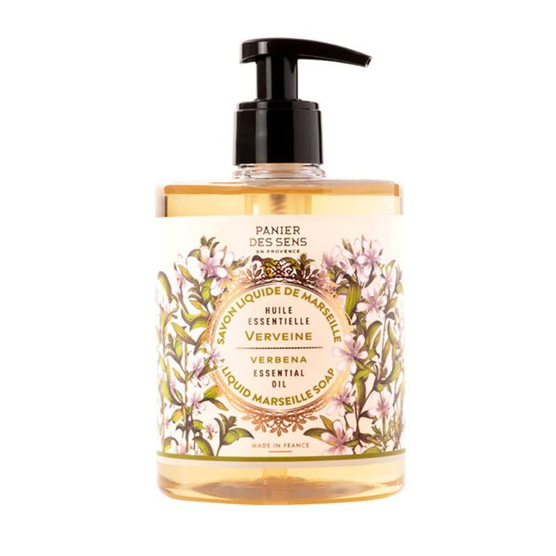 Panier des Sens - Marseille Liquid Hand Soap - Verbena Hand Wash - Moisturizing Soap with Coconut Oil - Bathroom & Kitchen Refillable Soap - 97% Natural Ingredients Made in France - 16.9 Fl.oz - BeesActive Australia