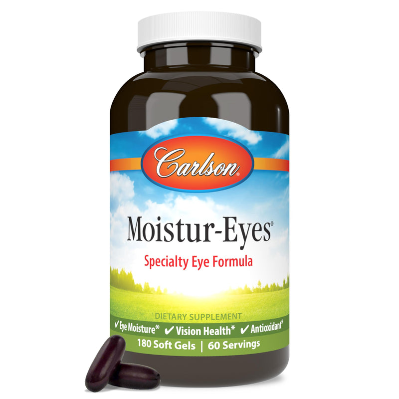 Carlson Moistur-Eyes, Specialty Eye Formula, with Omega-3s, 180 Softgels | Maintains Normal Eye Moisture