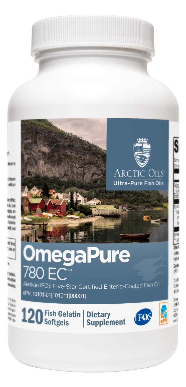 XYMOGEN OmegaPure 780 EC - Cardiovascular & Brain Support - IFOS Five-Star Certified Fish Oil - DHA EPA Omega-3 Supplement - Enteric Coated Softgels - 120 Softgel Tablets | Cardiovascular and Brain Support, IFOS Five-Star Certified Fish Oil, DHA EPA Om...
