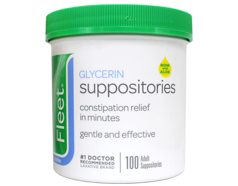Fleet - Glycerin Suppositories, Laxative, Adult Jar, 100 Each 100 Count (Pack of 1) - BeesActive Australia
