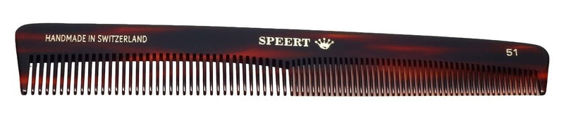 Speert #51 Acetate Tortoise Hairdressing Comb Men Women Thick Thin Curly Straight Hair Slick Styling Handmade in Switzerland 6.81" x 1" x 0.15" Brown/Burgundy/Auburn - BeesActive Australia