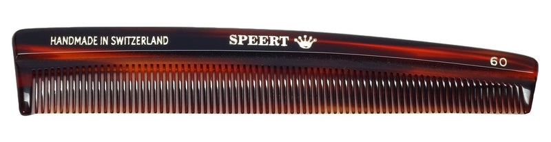 Speert #60 Acetate Tortoise Hairdressing Comb Men Women Thick Thin Curly Straight Hair Slick Styling Handmade in Switzerland 5.75" x 1.06" x 0.15" Brown/Burgundy/Auburn - BeesActive Australia