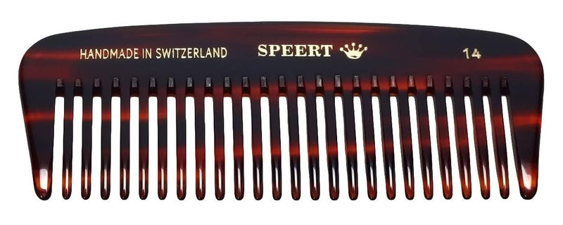 Speert #14 Acetate Tortoise Hairdressing Comb Men Women Thick Thin Curly Straight Hair Slick Styling Handmade in Switzerland 1 Count (Pack of 1) Brown/Burgundy/Auburn - BeesActive Australia