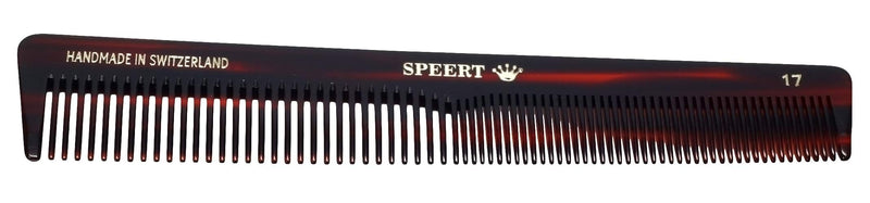 Speert #17 Acetate Tortoise Mustache Comb Men Thick Coarse Curly Trim Beard Grooming Barber Styling Handmade in Switzerland 6.68" x 1.12" x 0.15" Brown/Burgundy/Auburn - BeesActive Australia