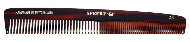 Speert #29 Acetate Tortoise Hairdressing Comb Men Women Thick Thin Curly Straight Hair Slick Styling Handmade in Switzerland 6.31" x 1" x 0.15" Brown/Burgundy/Auburn - BeesActive Australia
