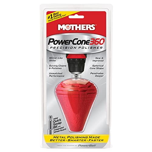 Mothers PowerCone 360, Polishing Tool with Quick Swap Bit (05146) PowerCone 360 Metal Polishing Tool Single Unit