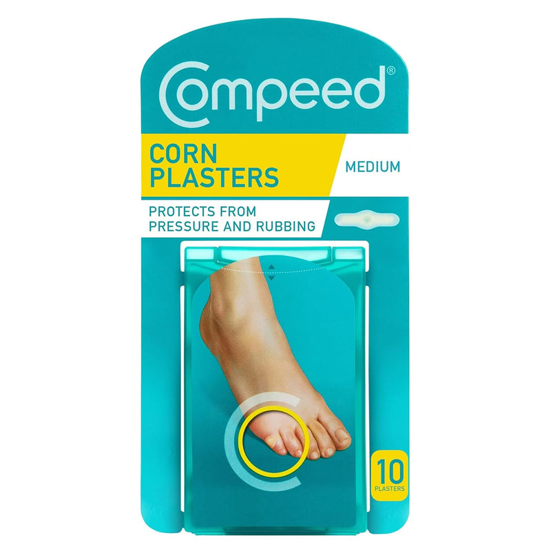Compeed Corn Medium Size Plasters, 10 Hydrocolloid Plasters, Foot Care, Fast Natural Corn Removal, Dimensions: 1.7 cm x 6.0 cm - BeesActive Australia